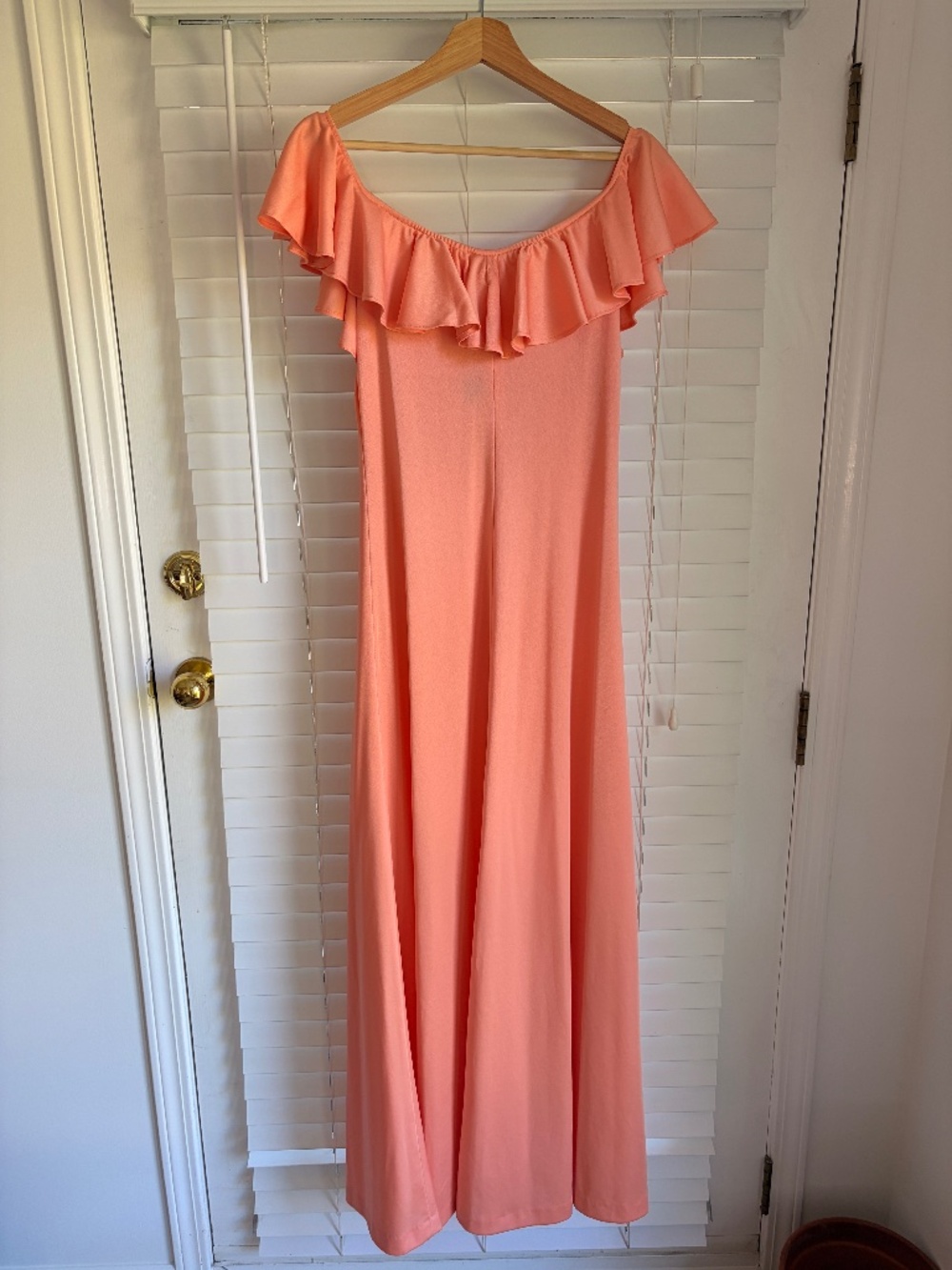 Vintage “Jersey” Maxi Dress - Small - Peach